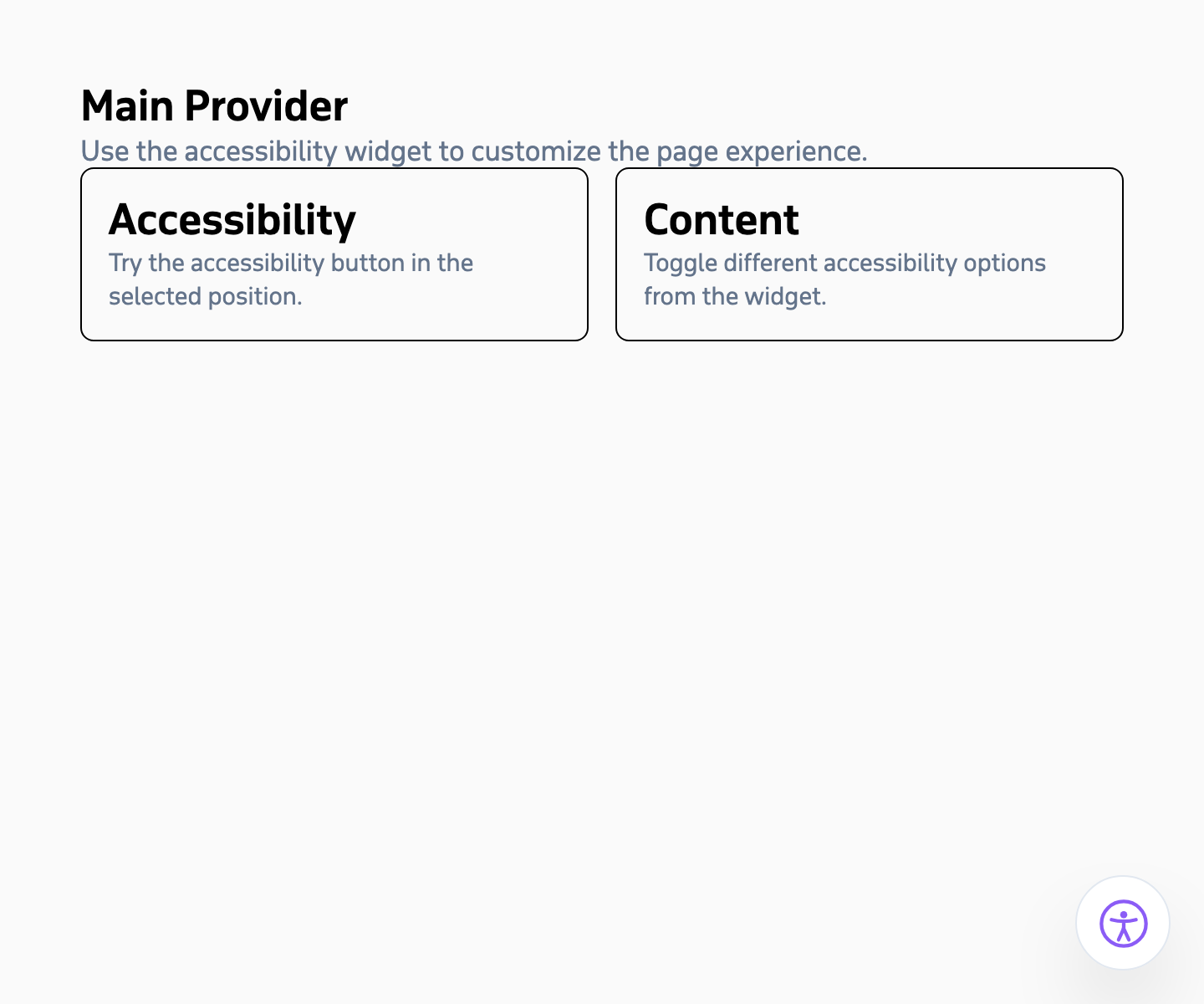 Accessibility Widget component
