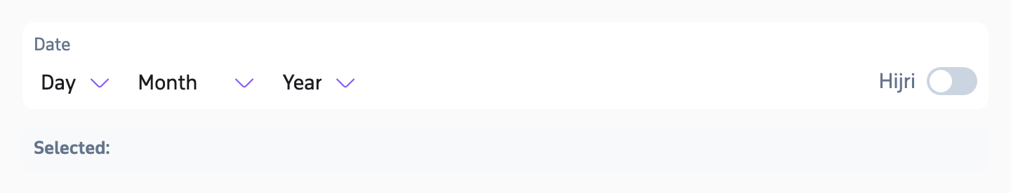 Date Selector component
